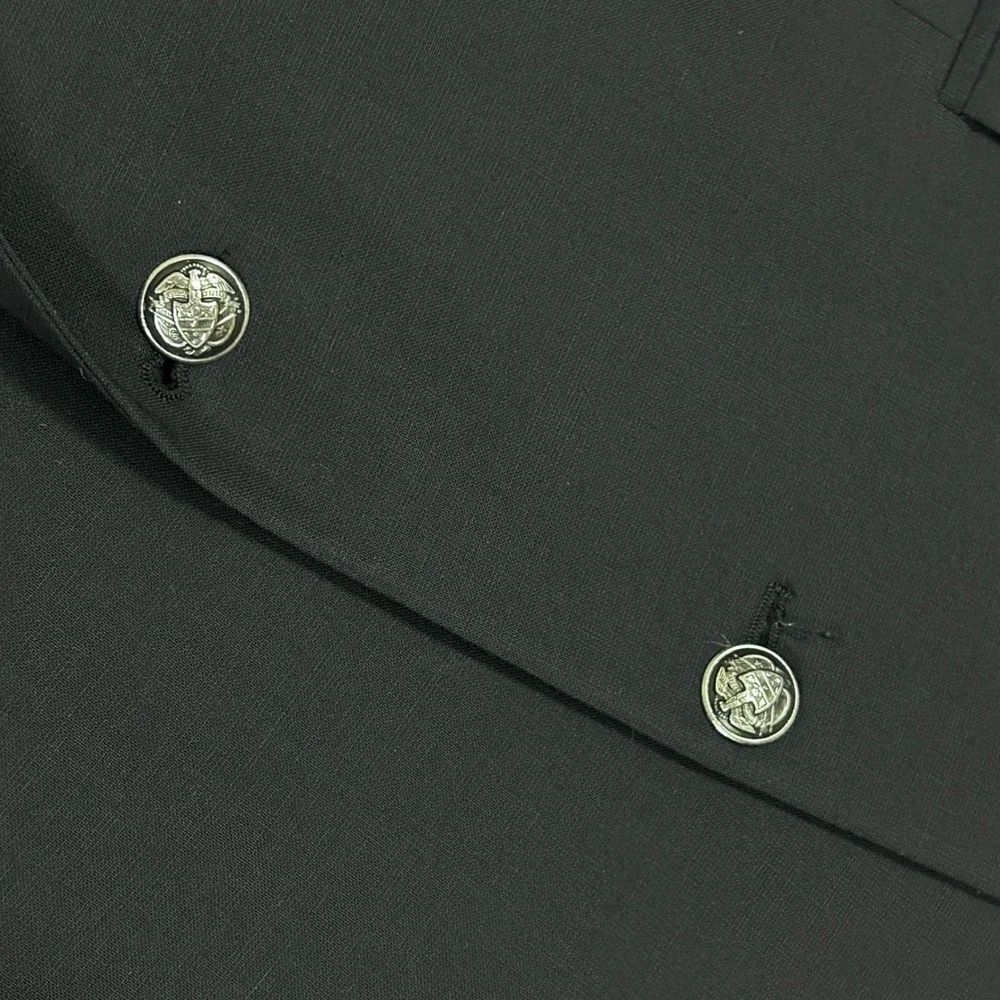 Vintage Ralph Lauren Blazer Mens 44L Wool Blend Black Sport Coat‎ Made in Canada